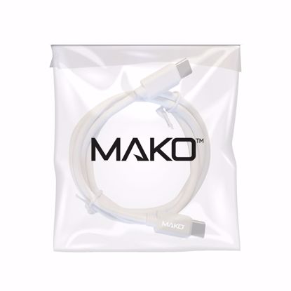 Picture of Mako Mako USB-C to USB-C 100W USB 2.0 1M Cable in White in Bulk
